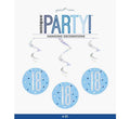 Blue Hanging 18 Swirls