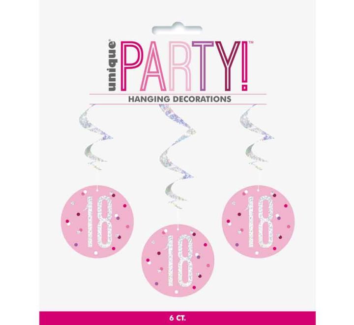 Pink Hanging 18 Swirls