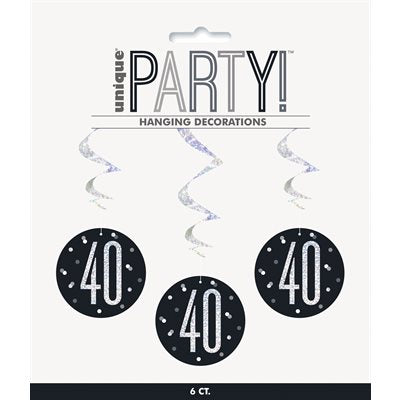 Black Hanging 40 Swirls