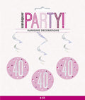Pink Hanging 40 Swirls