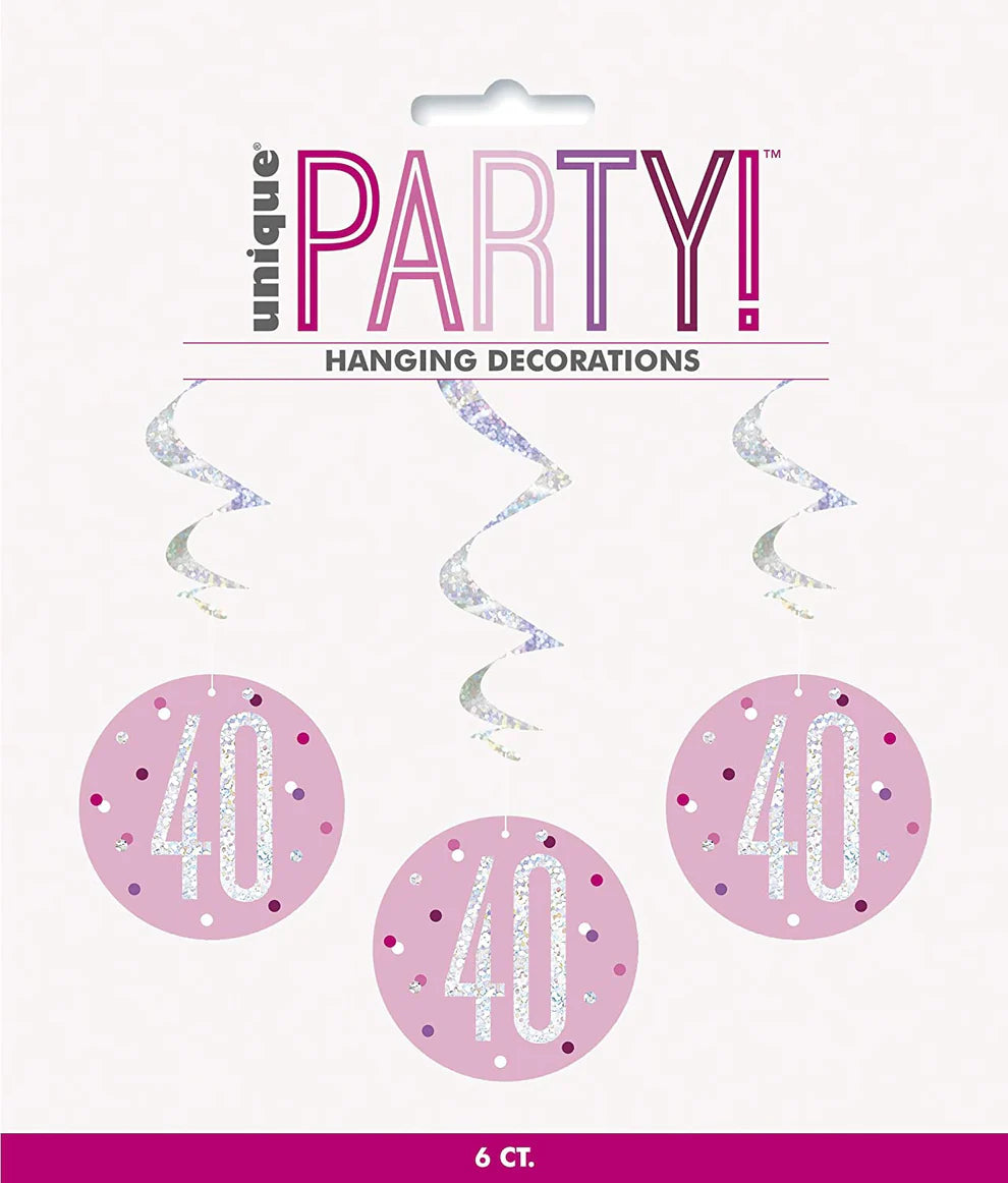 Pink Hanging 40 Swirls