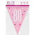 Pink & Silver Flag Banner - 80