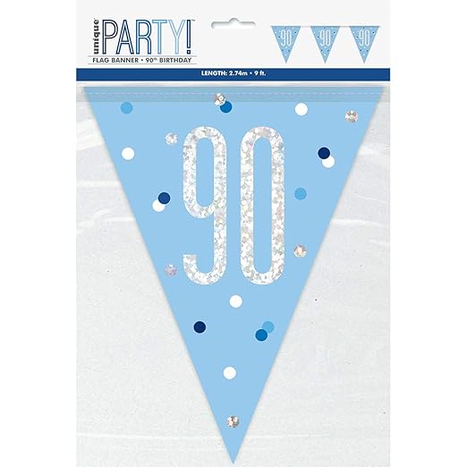 Blue & Silver Flag Banner - 90th