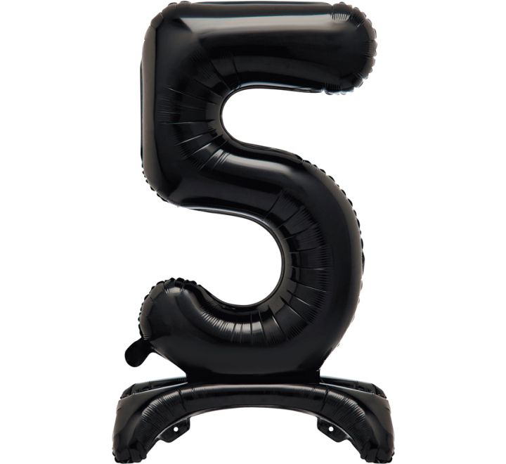 Black Foil Standing Number 5