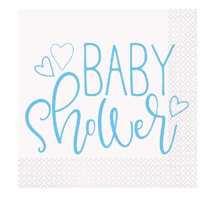Blue Baby Shower Napkins 16ct