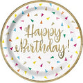 Bright Triangles Happy Birthday Plates 8ct