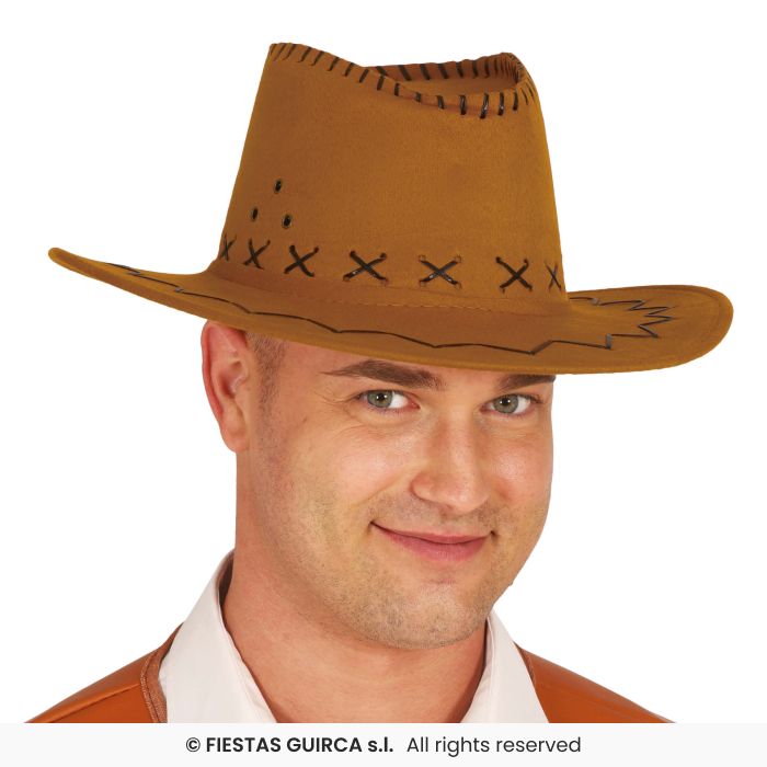 Brown Stitched Cowboy Hat