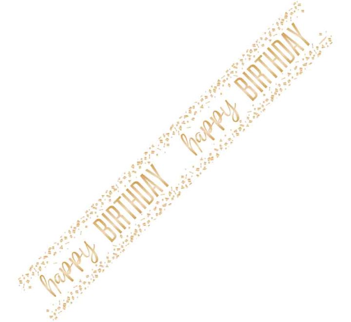 9ft Confetti Gold Happy Birthday Banner
