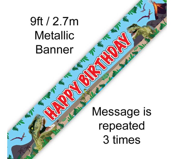 Dinosaur Bday Banner 9ft