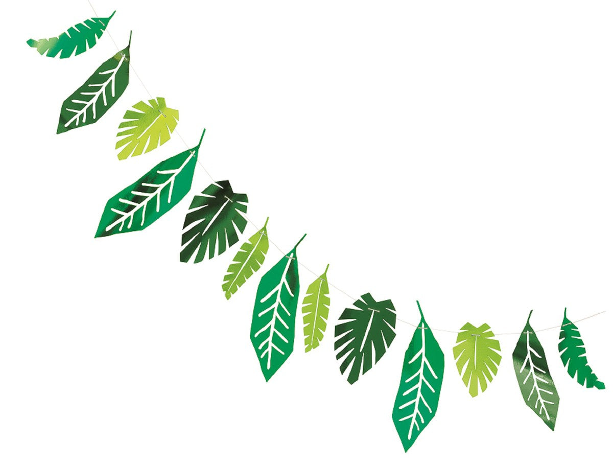 Foil Safari Leaves Paper Garland 7ft