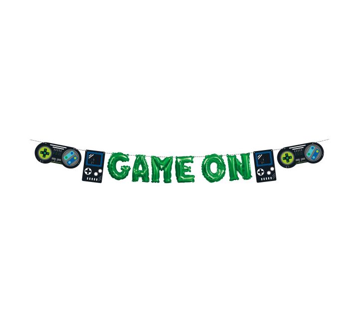 Foil Gamer Balloon Banner Kit