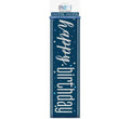 9ft Glitz Blue Happy Birthday Banner