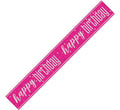 9ft Happy Birthday pink Banner