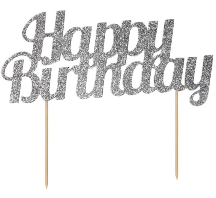 Happy Birthday Glitter Cake Topper