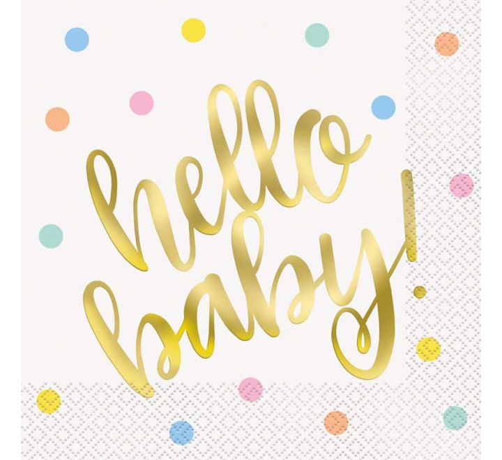Hello Baby Napkins 16ct