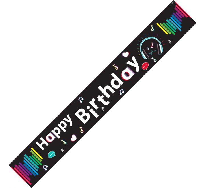 9ft Music Median Birthday Banner