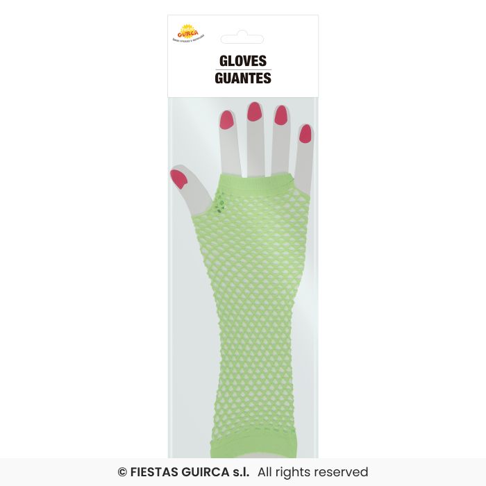 Neon Green Mesh Gloves 26cm