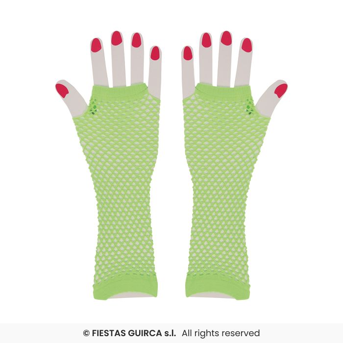 Neon Green Mesh Gloves 26cm