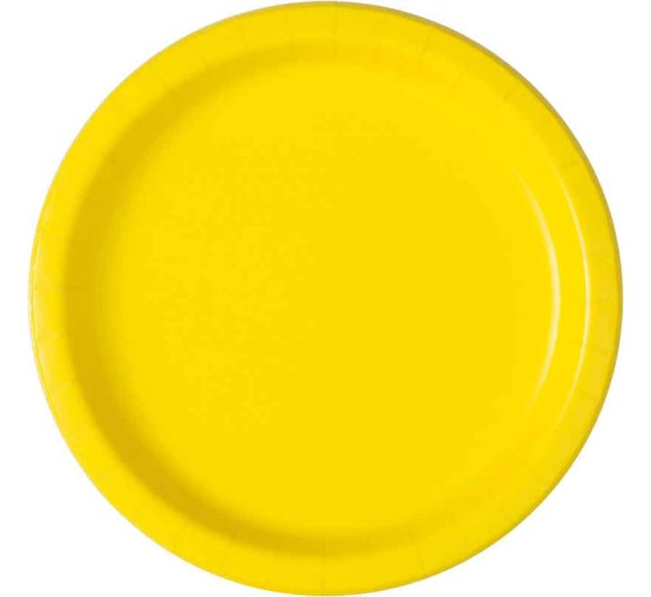Neon Yellow Paper Plates 16ct