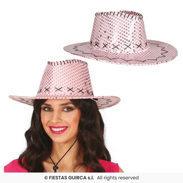 Pink Sequins Cowboy Hat