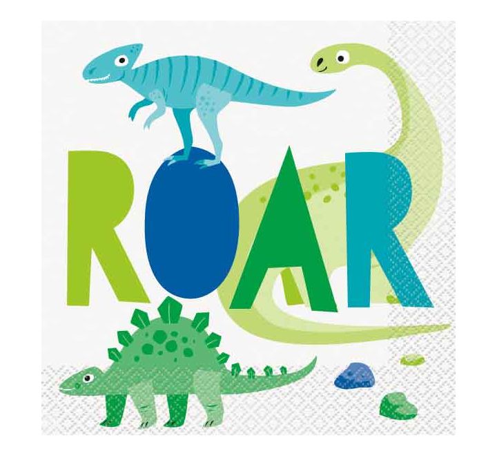 Blue & Green Dinosaur Napkins 16ct