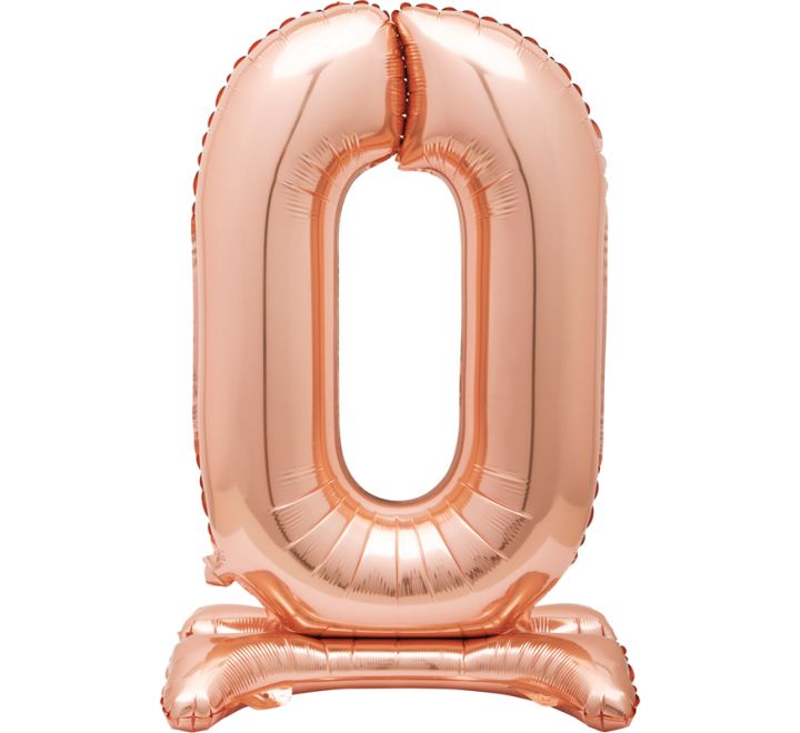 Rose Gold 30" Stand Alone Foil Number 0