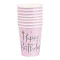 Pink Happy Birthday Swan Cups 8ct