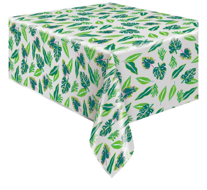 Tropical Leaves Plastic Tablecover