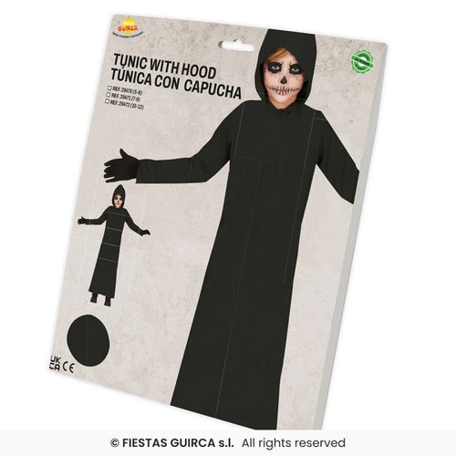 Black Tunic With Hood - Kids