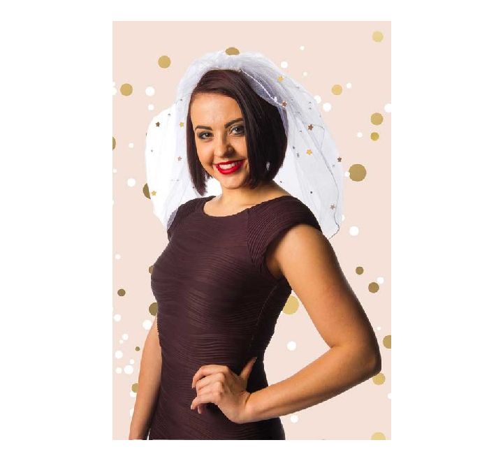 Diamante & Gold Hen Night Veil