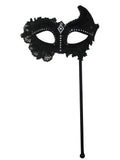 Black Lace Mask On Stick