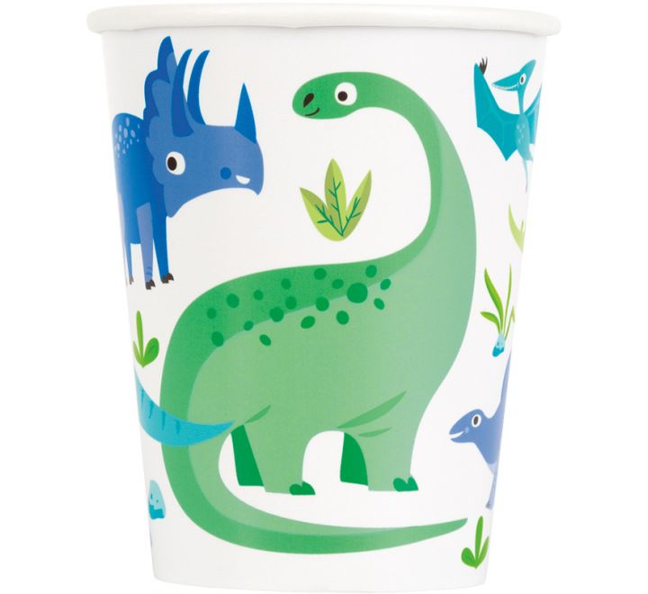 Blue & Green Dinosaur Cups 8ct