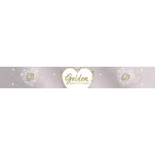 Golden 50th Wedding Anniversary Banner