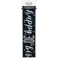 Happy 30th Birthday Banner Black & Silver 9ft