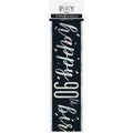 Happy 90th Banner Black & Silver 9ft