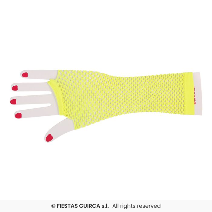 Neon Yellow Mesh Gloves 26cm