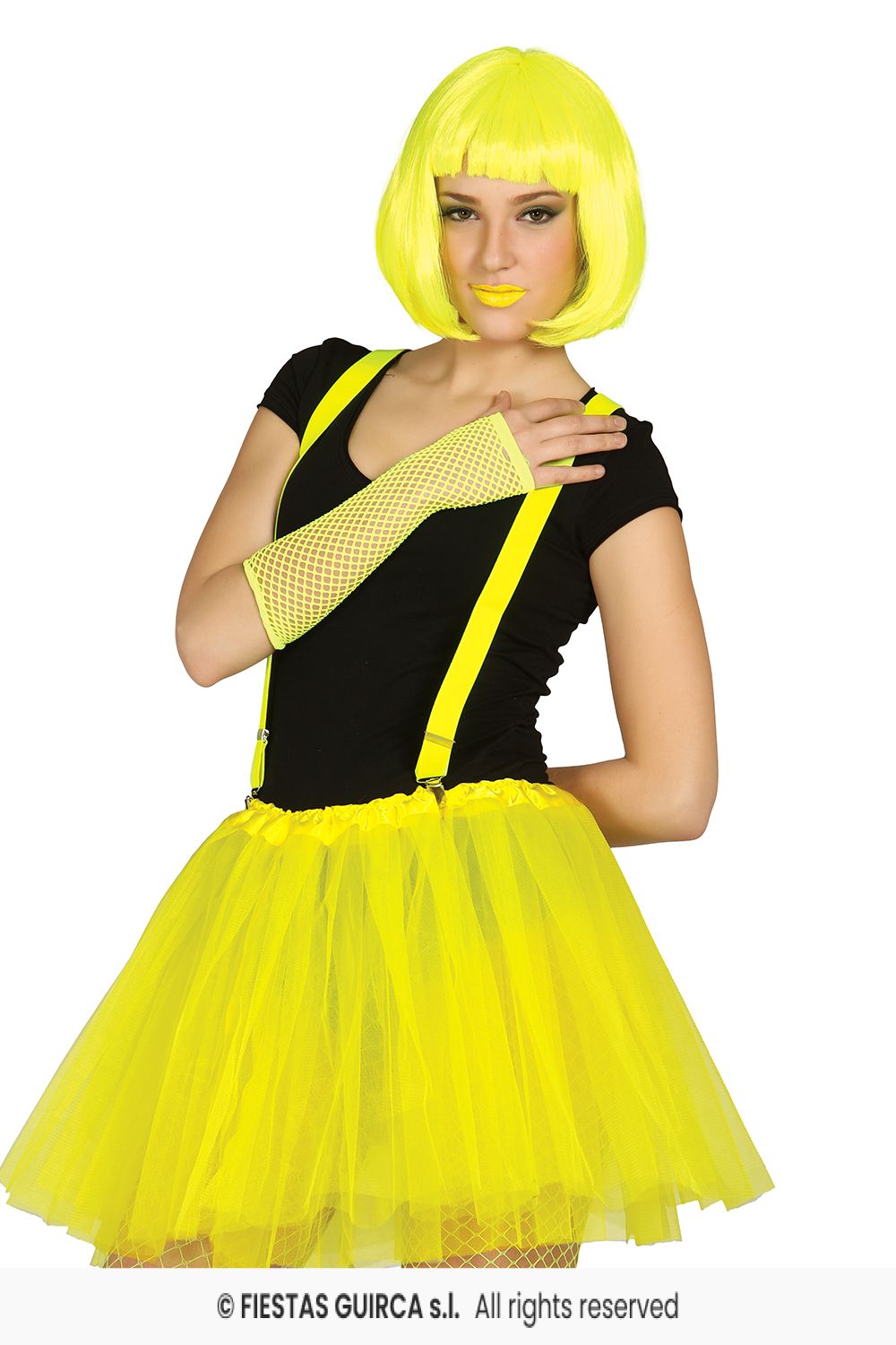Neon Yellow Mesh Gloves 26cm