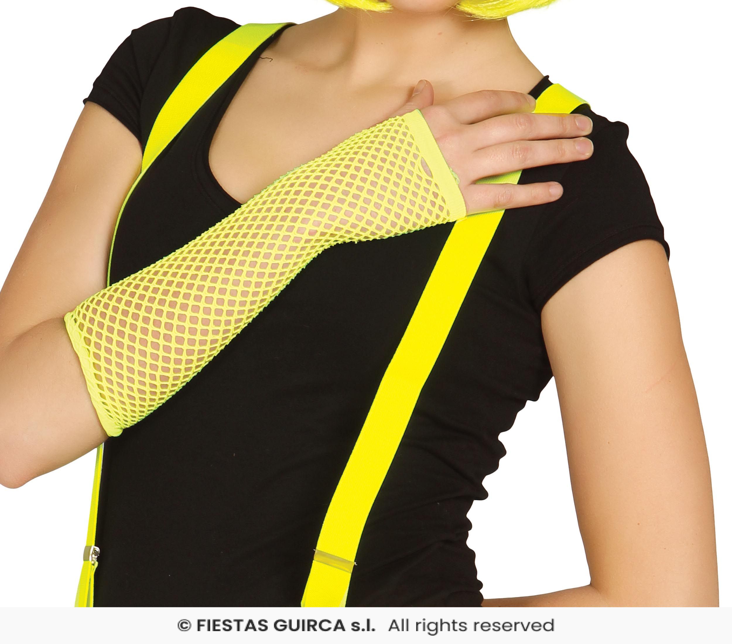 Neon Yellow Mesh Gloves 26cm