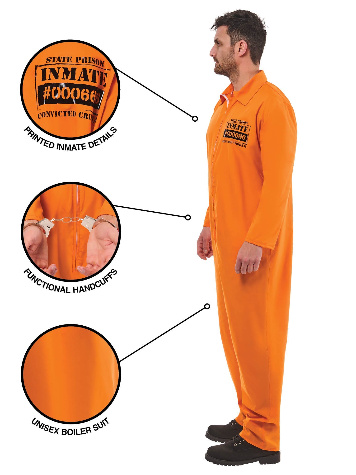 Orange Convict Boiler Suit