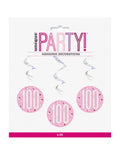 Pink Hanging 100 Swirls