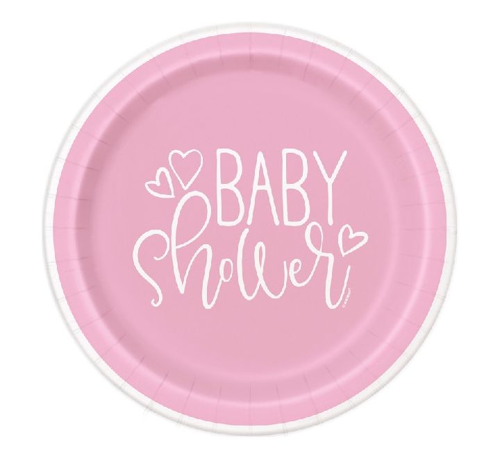 Pink Baby Shower Plates 8ct