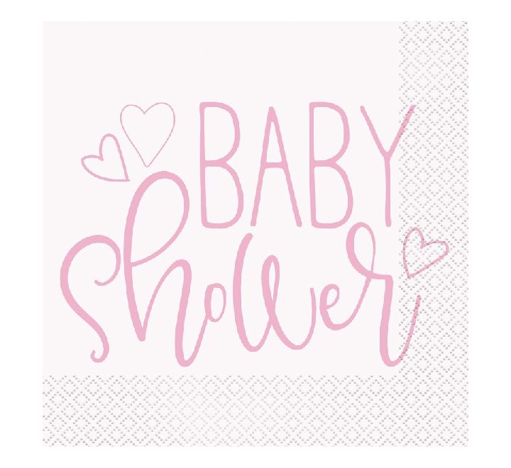 Pink Baby Shower Napkins 16ct