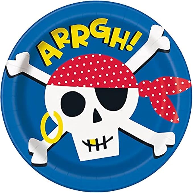 Ahoy Pirate Paper Plates 8ct