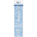 Happy 70th Birthday Banner Blue & Silver 9ft