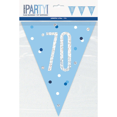 Blue & Silver Flag Banner - 70th