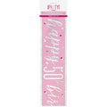 Happy 50th Birthday Banner Pink & Silver 9ft