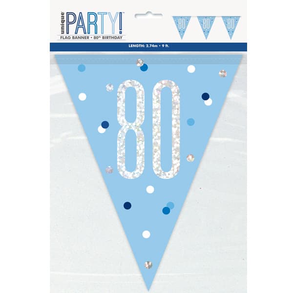 Blue & Silver Flag Banner - 80th