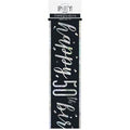 Happy 50th Birthday Banner Black & Silver 9ft