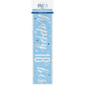 Happy 18th Birthday Banner Blue & Silver 9ft