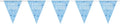 Blue & Silver Flag Banner - Happy Birthday
